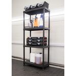 Система стеллажей QBRICK 60, стеллажи для хранения в мастерской, 4 полки, 100 кг, фото , зображення 3 | SNABZHENIE.com.ua