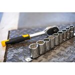 Тріщатка STANLEY 1/2", 72 зубці, крок 5* + 9 торц. гол. [10 од.], фото , изображение 2 | SNABZHENIE.com.ua