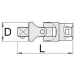 Шарнир карданный UNIOR 1/4 (188.6/2), фото , изображение 2 | SNABZHENIE.com.ua