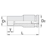 Удлинённая торцевая головка ударная UNIOR 46 (232/4L6p), фото , изображение 2 | SNABZHENIE.com.ua