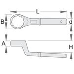 Ключ накидной с изгибом односторонний UNIOR 95 (178/2), фото , изображение 3 | SNABZHENIE.com.ua