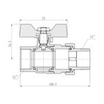 Кран шаровой "Американка" Thermo Alliance Forte 1" прямой SF220W25, фото , зображення 2 | SNABZHENIE.com.ua