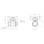 Кран шаровой Thermo Alliance Standart 3/4" ВР для воды (бабочка) SD602NW20PN40, фото , изображение 2 | SNABZHENIE.com.ua