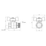 Кран шаровой Thermo Alliance Standart 1/2" ВН для воды (бабочка) SD607NW15PN40, фото , зображення 2 | SNABZHENIE.com.ua