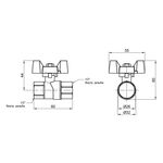 Кран шаровой Thermo Alliance Forte 1/2" ВР для газа (бабочка) SF602G15, фото , изображение 2 | SNABZHENIE.com.ua