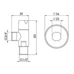 Кран угловой Thermo Alliance Standart (ручка круглая) с керам.буксой 1/2"Н х 3/4"Н SF342W1520, фото , зображення 2 | SNABZHENIE.com.ua