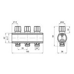 Коллектор Icma с регулировочными вентилями 1" 3 выхода №1105 (Blue), фото , изображение 2 | SNABZHENIE.com.ua