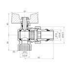 Кран Американка Thermo Alliance Standart c антипротечкой угловой 3/4 PN40 конус   SD901NW20PN40, фото , изображение 2 | SNABZHENIE.com.ua