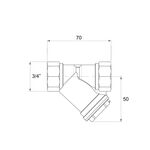 Фильтр косой Icma №50 грубой очистки 3/4" латунный, фото , изображение 2 | SNABZHENIE.com.ua