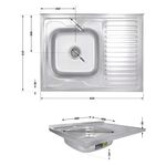 Кухонная мойка Brinex 6080-L 0,6 мм Satin (BRIN6080LSAT06), фото , изображение 2 | SNABZHENIE.com.ua