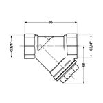 Фильтр косой Icma №50 грубой очистки 1 1/4"ВВ латунный 83050AG05, фото , изображение 2 | SNABZHENIE.com.ua