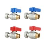 Комплект прямых кранов Thermo Alliance Standart 1/2"ВН -3/4"ВН с накидной гайкой  для подключенние котла TAS262RBW1520, фото , зображення 3 | SNABZHENIE.com.ua