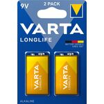 Батарейка Varta Longlife лужна 6LR61(6LF22, MN1604, MX1604, Крона) блістер, 2 шт, фото  | SNABZHENIE.com.ua