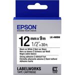 Картридж зі стрічкою Epson LK4WBW принтерів LW-300/LW-400/LW-400VP/LW-600P/LW-700/LW-Z710/LW-900P/LW-1000P/LW-Z5000BE Strng adh Blk/Wht 12mm/9m, фото  | SNABZHENIE.com.ua