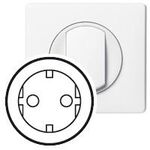 Legrand Лицьова панель розетки електричної Schuko з РЕ Celiane, гвинтовий і безгвинтовий затискач, білий, фото  | SNABZHENIE.com.ua