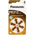 Батарейка Panasonic повітряно-цинкова PR312(312A, AC312E/EZ, PR312H, PR41, ZA312, DA312) блістер, 6 шт., фото  | SNABZHENIE.com.ua