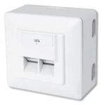 Digitus Настінна розетка cat. 6 STP 2xRJ45 8P8C, для зовнішньої проводки, фото , изображение 2 | SNABZHENIE.com.ua