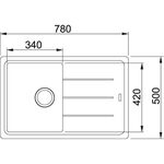 Мийка кухонна Franke Basis, фраграніт, прямокутник, з крилом, 780х500х200мм, чаша - 1, накладна, BFG 611-78, білий, фото , зображення 3 | SNABZHENIE.com.ua