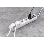 2E Мережевий подовжувач 5XSchuko з вимикачем, 3G*1.5мм2, 3м, white, фото , зображення 3 | SNABZHENIE.com.ua