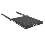 Полиця ZPAS 19", 1U, висувна , глибиною 350-450 мм, чорна, фото , изображение 2 | SNABZHENIE.com.ua