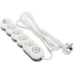 2E Мережевий подовжувач Plus 5XSchuko з вимикачем, 3G*1.0мм, 3м, white, фото  | SNABZHENIE.com.ua