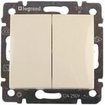 Legrand Вимикач двоклавішний 10АХ 250 автоматичні клеми (Valena Classic)[слонова кістка], фото  | SNABZHENIE.com.ua