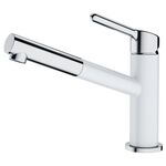 Змішувач для кухні Franke Orbit, довж.виливу - 225мм, витяжний, 1важіль, хром-білий, фото  | SNABZHENIE.com.ua