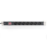 Digitus Блок розеток 1U, 7xSchuko, 16A, 250V, вимикач, вилка Schuko, фото , изображение 3 | SNABZHENIE.com.ua