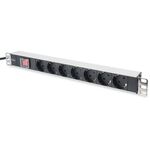 Digitus Блок розеток 1U, 7xSchuko, 16A, 250V, вимикач, вилка Schuko, фото , изображение 2 | SNABZHENIE.com.ua