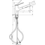 Змішувач для кухні Hansgrohe Zesis M33, довж.виливу - 219мм, витяжний, 1важіль, KM150, матовий чорний, фото , зображення 3 | SNABZHENIE.com.ua