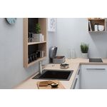 Мийка кухонна Hansgrohe S51, граніт, квадрат, без крила, 560х510х190мм, чаша - 1, накладна, S510-F450, чорний графіт, фото , зображення 3 | SNABZHENIE.com.ua