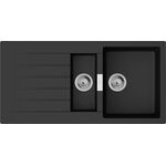 Мийка кухонна Hansgrohe S52, граніт, прямокутник, з крилом, 980х480х190мм, чаша - 1.5, накладна, S520-F530, чорний графіт, фото  | SNABZHENIE.com.ua