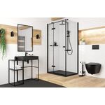 Душова система Deante Jasmin зі змішувачем-термостатом для душу, душ - 3 функц., кріпл. - на стійці, чорний, фото , изображение 3 | SNABZHENIE.com.ua