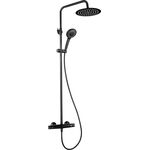 Душова система Deante Jasmin зі змішувачем-термостатом для душу, душ - 3 функц., кріпл. - на стійці, чорний, фото , изображение 2 | SNABZHENIE.com.ua