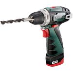 Metabo Шурпокрут-дриль POWERMAXX BS BASIC, акумуляторний, 2*12В, 2 Аг, 0-360/0-1400об/хв, патрон 1-10мм, шестигранник, 17/34Нм, фото  | SNABZHENIE.com.ua