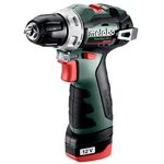 Metabo Шурпокрут-дриль POWERMAXX BS BL, акумуляторний, 2*12В, 2 Аг, 0-400/0-1500об/хв, патрон 1-10мм, 20/38Нм, кейс, 0.8кг, фото , изображение 2 | SNABZHENIE.com.ua