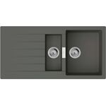 Мийка кухонна Hansgrohe S52, граніт, прямокутник, з крилом, 980х480х190мм, чаша - 1.5, врізна, сірий камінь, фото  | SNABZHENIE.com.ua