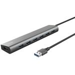 Хаб Trust Halyx 7-IN-1 USB-A > 7xUSB-А 3.2, Алюміній, 0.8м, чорний, фото , изображение 2 | SNABZHENIE.com.ua