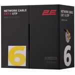 Кабель "вита пара" 2E CAT 6, U-UTP, 305м, AWG 23/1, LSZH-1, жовтий, фото  | SNABZHENIE.com.ua