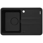 Мийка кухонна Deante Momi, граніт, прямокут., з крилом, 670х440х230мм, чаша - 1, врізна, чорний матовий + кухонна дошка, фото , изображение 2 | SNABZHENIE.com.ua