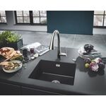 Мийка кухонна Grohe K700U, граніт, прямокут., без крила, 533x457x205мм, чаша - 1, врізна/під стільницю, чорний граніт, фото , зображення 3 | SNABZHENIE.com.ua