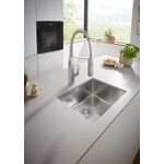 Мийка кухонна Grohe K700U, нерж.сталь, прямокут., без крила, 550x450x200мм, чаша - 1, уніврсальна, матовий графіт, фото , зображення 3 | SNABZHENIE.com.ua