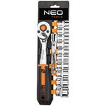 Набір торцевих головок Neo Tools, 12 шт, 3/8, тріскачка 90 зубців, CrV, фото  | SNABZHENIE.com.ua