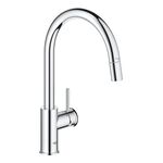 Змішувач для кухні Grohe BauClassic, довж.виливу - 215мм, поворотний, 1важіль, хром, фото , изображение 2 | SNABZHENIE.com.ua