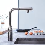 Змішувач для кухні Grohe Essence Smart Control, довж.виливу - 199мм, поворотний/витяжний, вентиль/кнопка, графіт, фото , зображення 3 | SNABZHENIE.com.ua