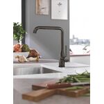 Змішувач для кухні Grohe Essence, довж.виливу - 220мм, поворотний, 1важіль, графіт, фото , изображение 3 | SNABZHENIE.com.ua