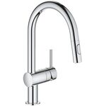 Змішувач для кухні Grohe Vento  Dual Spray, довж.виливу - 223мм, поворотний/витяжний, 1важіль, хром, фото  | SNABZHENIE.com.ua