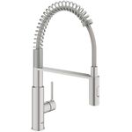 Змішувач для кухні Grohe Via Cosmo, довж.виливу - 236мм, поворотний/гнучкий, 1важіль, супер сталь, фото  | SNABZHENIE.com.ua