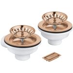 Зливний комплект Grohe для двох чаш без ексцентрика, матовий теплий захід сонця, фото  | SNABZHENIE.com.ua