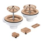 Зливний комплект Grohe для двох чаш з ексцентриком, матовий теплий захід сонця, фото , изображение 2 | SNABZHENIE.com.ua
